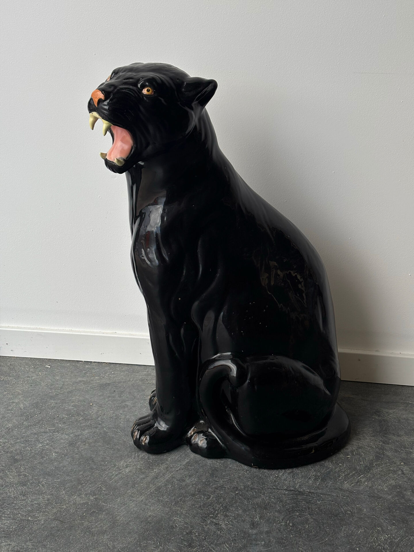 Ceramic panther, Italy 1970