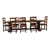 Table monastère en chêne massif avec 8 chaises