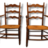 2 country style oak chairs