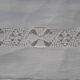 Drap de mariés ancien en fil de lin Blanc Monogramme MN