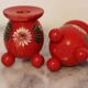 Pair of Swedish Dala Ball Candle holders