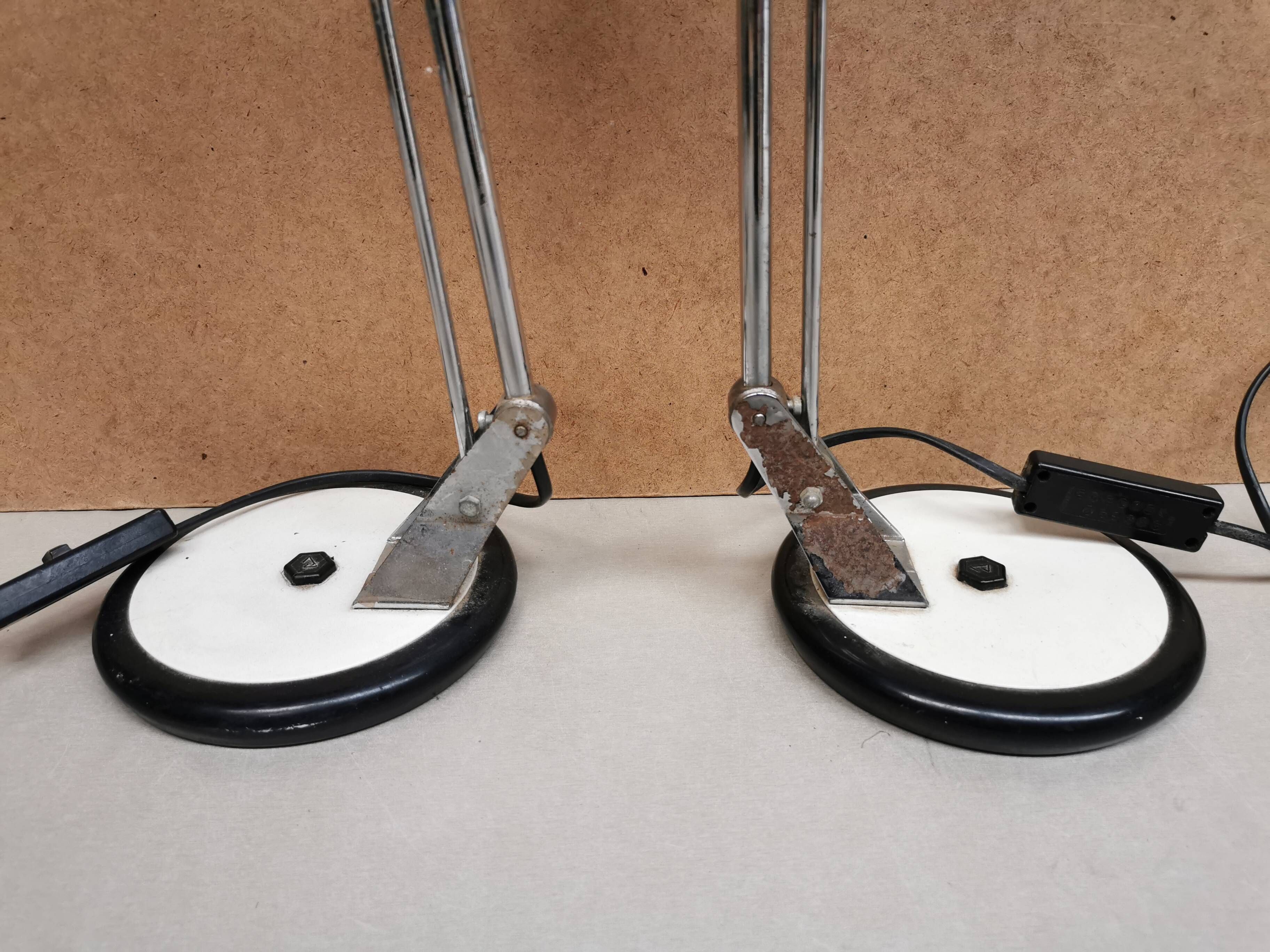 Pair of vintage desk lamps from the 60s and 70s aluminor