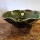 Green glazed terracotta poly-lobed bowl — Meyssac Art Pottery