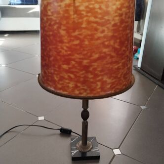 Vintage lamp with faux tortoiseshell shade