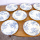 Lot de 8 assiettes plates terre de fer - modèles Iris - Léon Graves - Clairefontaine