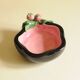 Black and Pink Ceramic Tomato Bowls — Keramos Sèvres, Mid-Century