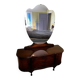 Coiffeuse art deco avec miroir biseauté de forme ovale