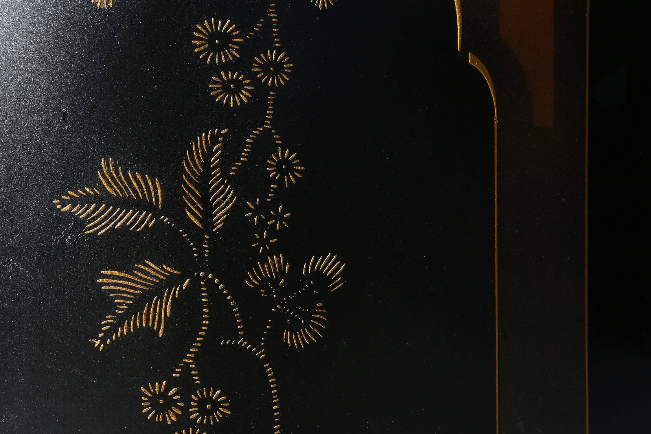 19th Century black Art Nouveau Fire Screen, Belgium