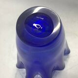 Murano - Vase mouchoir en verre bleu cobalt 25 cm de haut