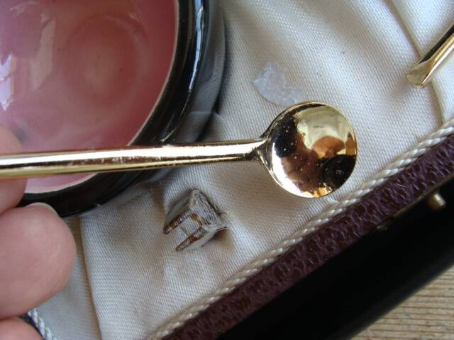 Vintage Keramos Sèvres salt cellars in their case