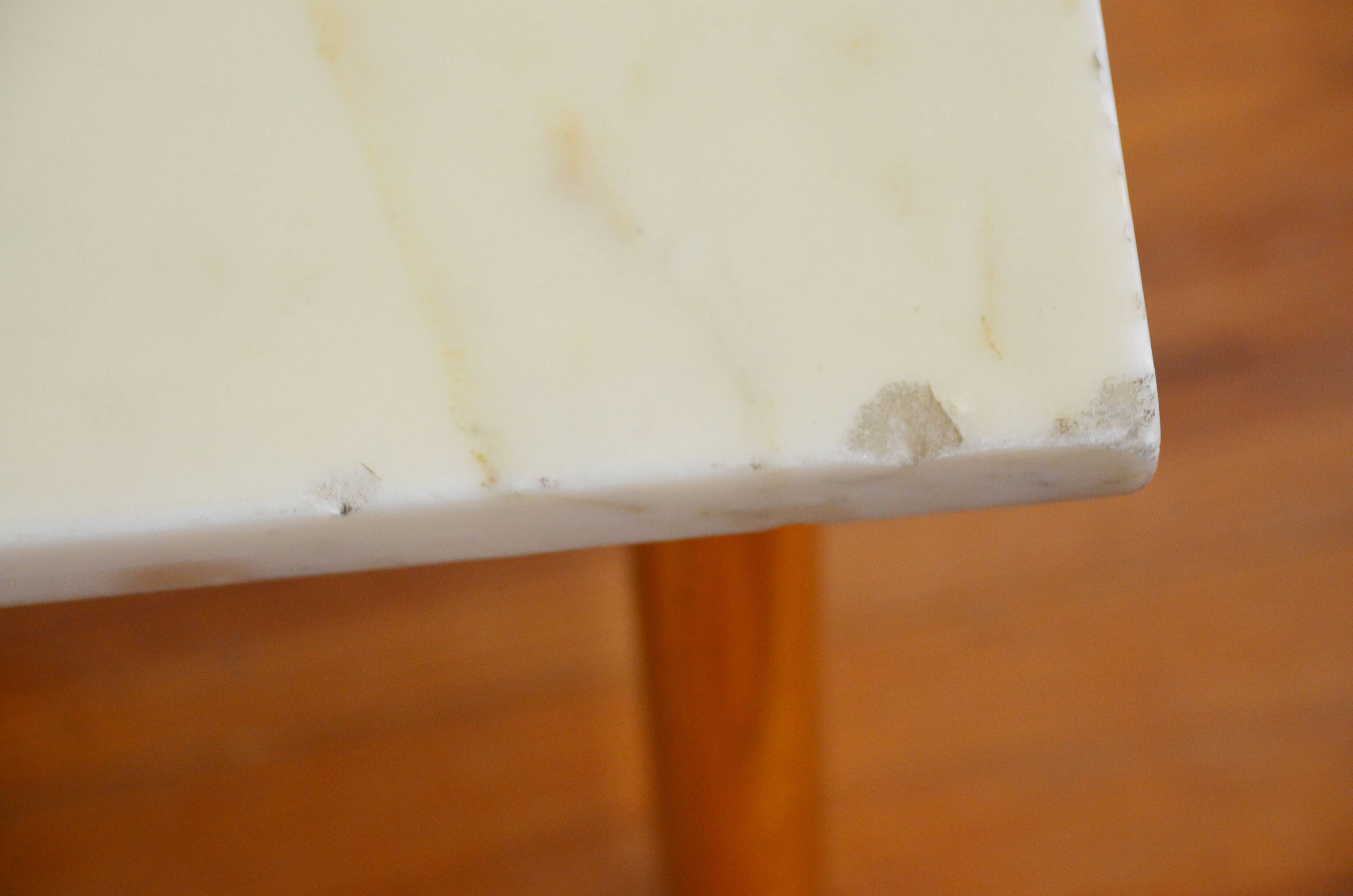 Coffee table in marble and gilded metal 70s