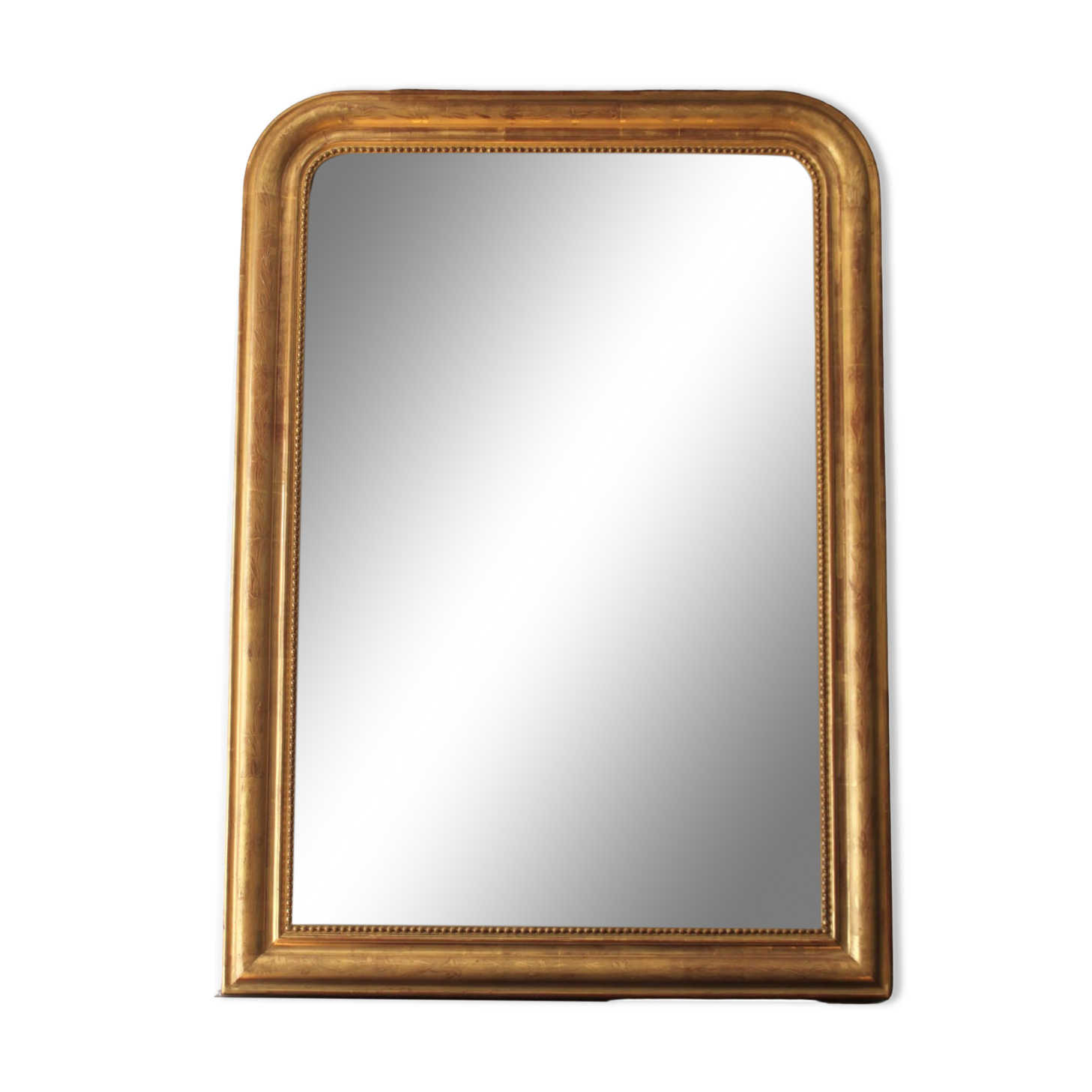 Gilded Louis Philippe mirror old with gold leaf, 126x90 cm