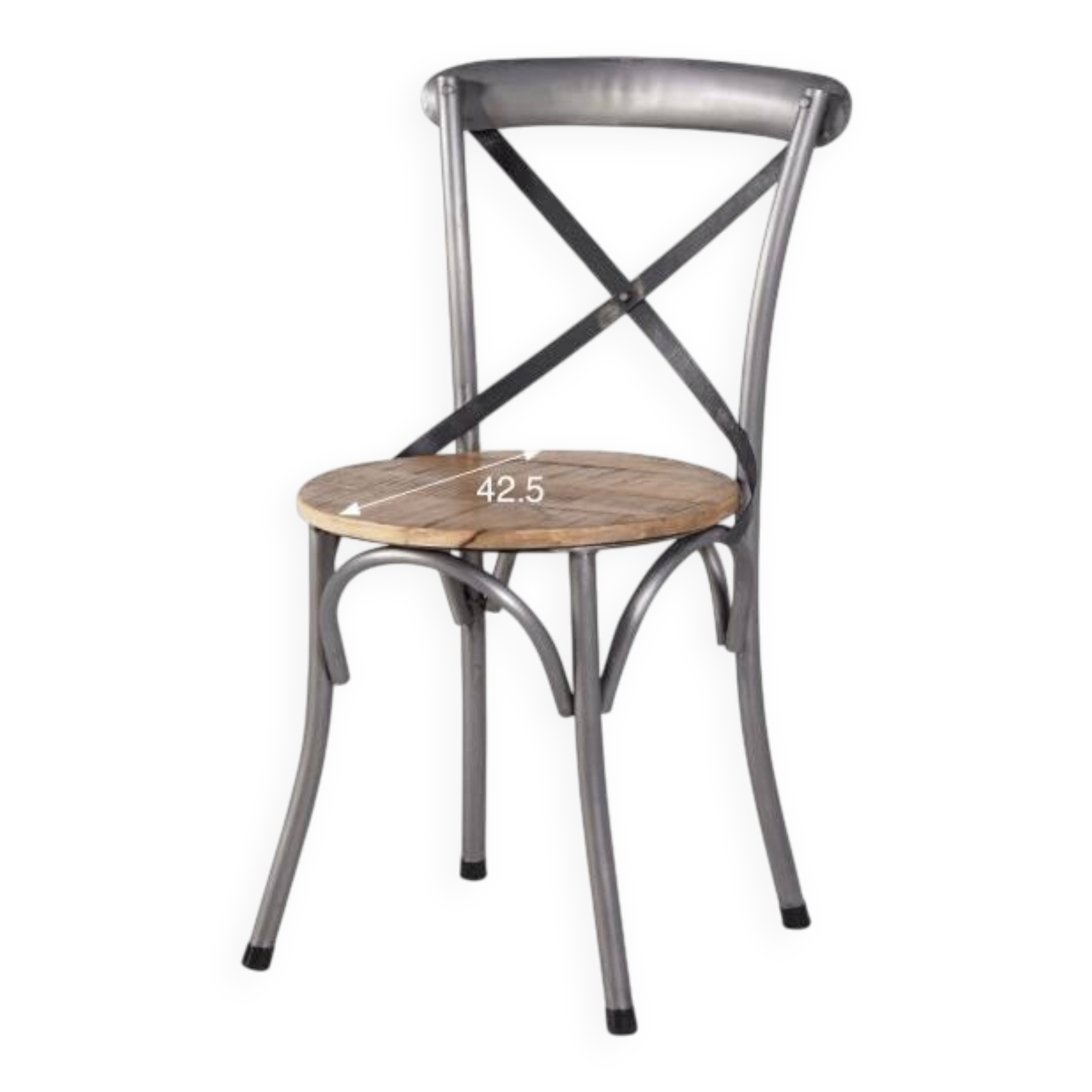 Bistro chair in wood and metal