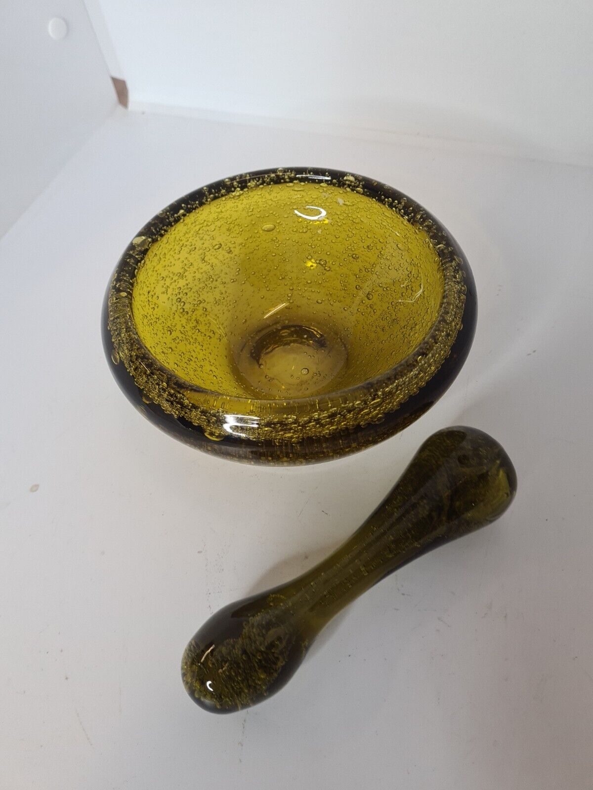 Biot blown glass medicine mortar