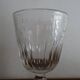 Old foot glass XIXth blown glass engraved flowers