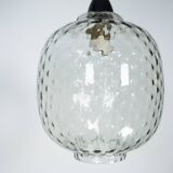 Pair of Mid-Century pendant lamps in smoked Murano glass, Italy, 1950s