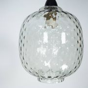 Pair of Mid-Century pendant lamps in smoked Murano glass, Italy, 1950s