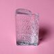 Mid-century Single Flower Textured Glass Block Bud Vase / Germany / 1960s