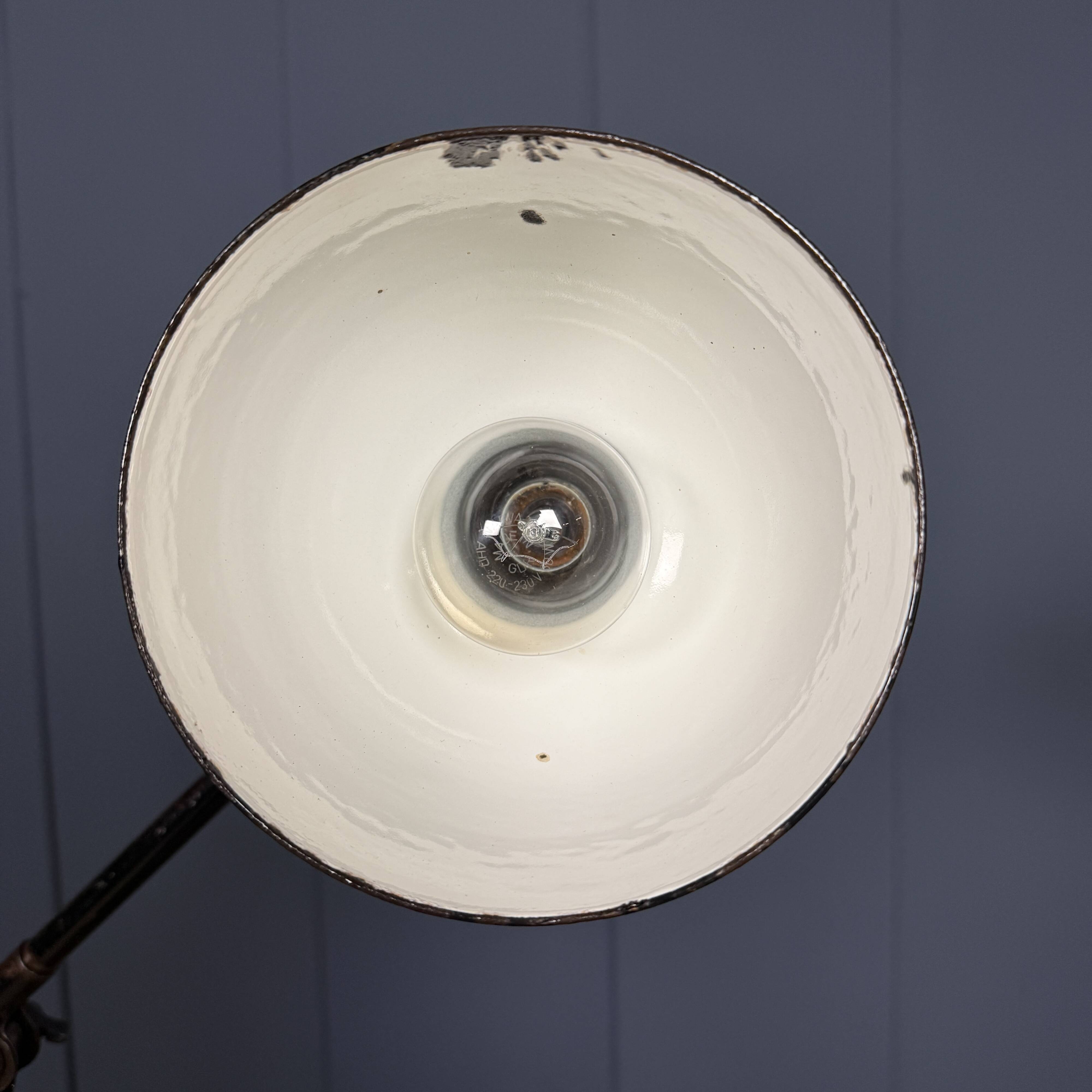 Rademacher black table lamp with enamel shade