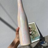 Iridescent white ceramic vase