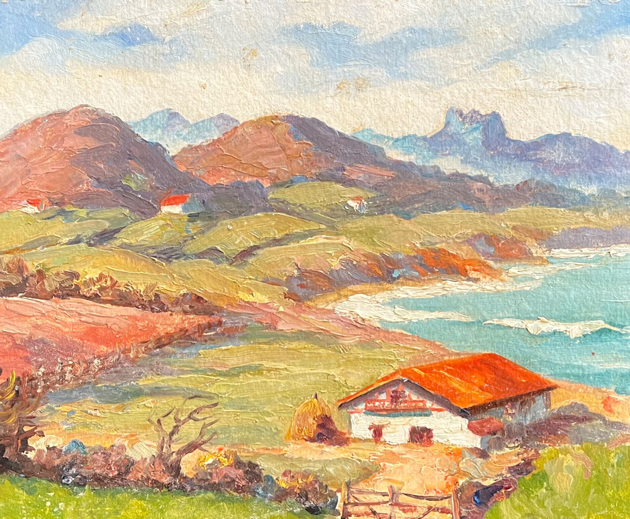 Sheepfold in the Basque Country Oil on canvas cardboard