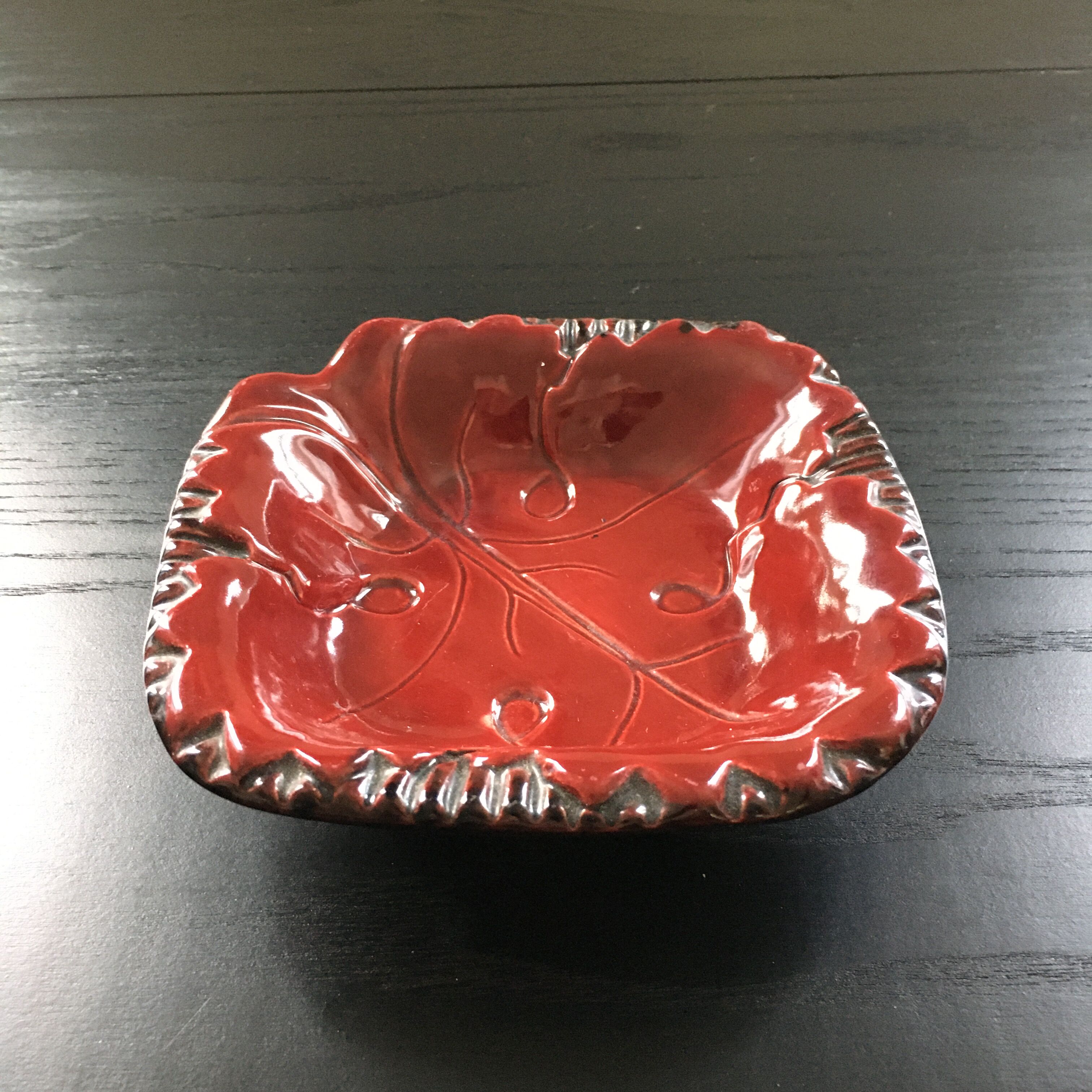 Empty burgundy red pocket
