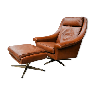 Fauteuil & repose-pied d'Aage Christiaansen  pour Erhardsen & Andersen 1960