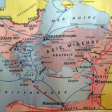 School map post vintage Byzantine Empire