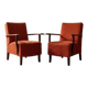 Paire de fauteuils vintage des années 50 avec accoudoirs en bois, Tchécoslovaquie, 72 × 61 × 82 cm