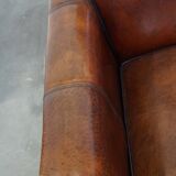 Sturdy and large vintage sheepskin design 4-seater sofa with a sleek look