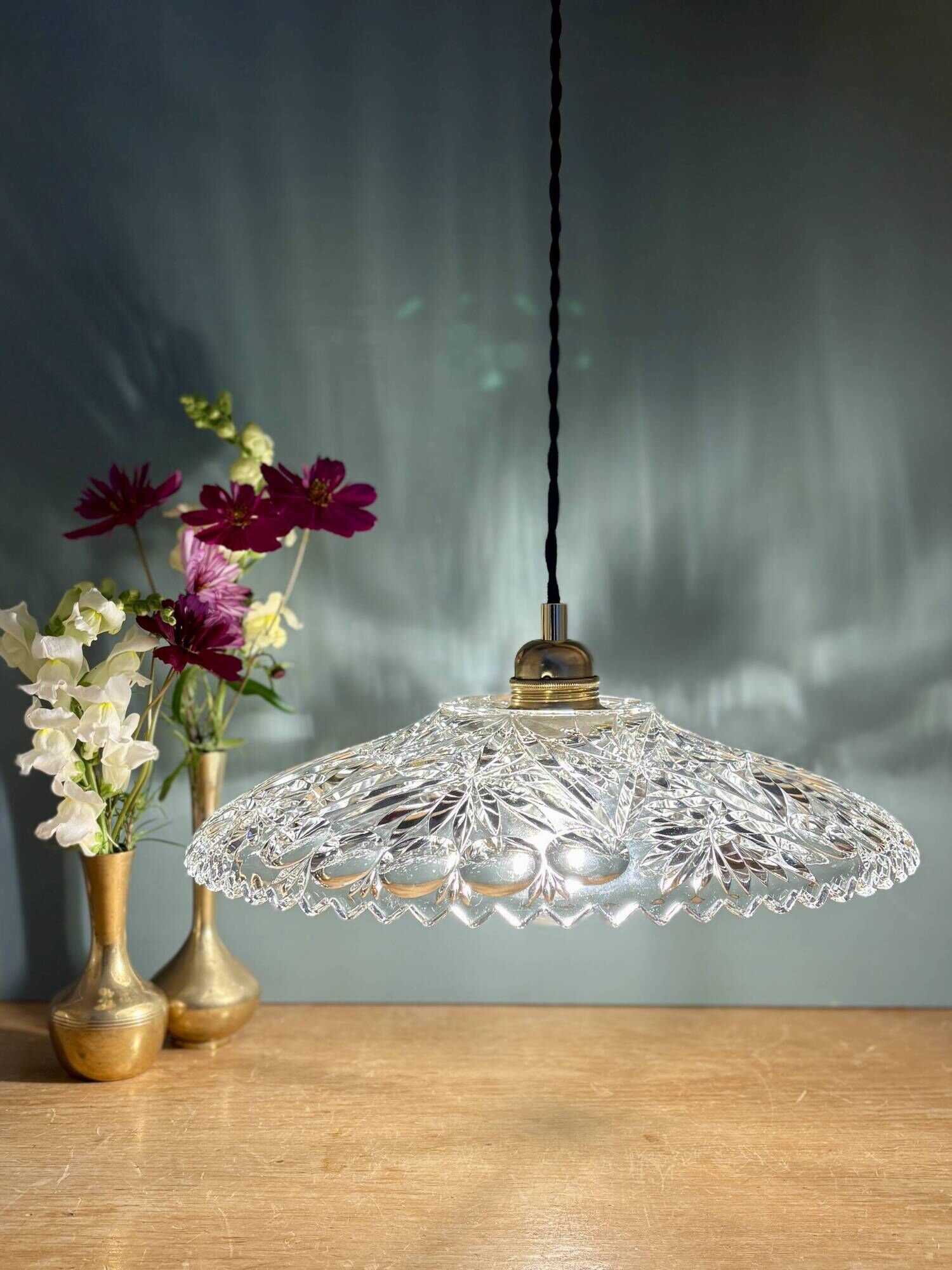 Vintage glass pendant light - tableware collection (CV31) -