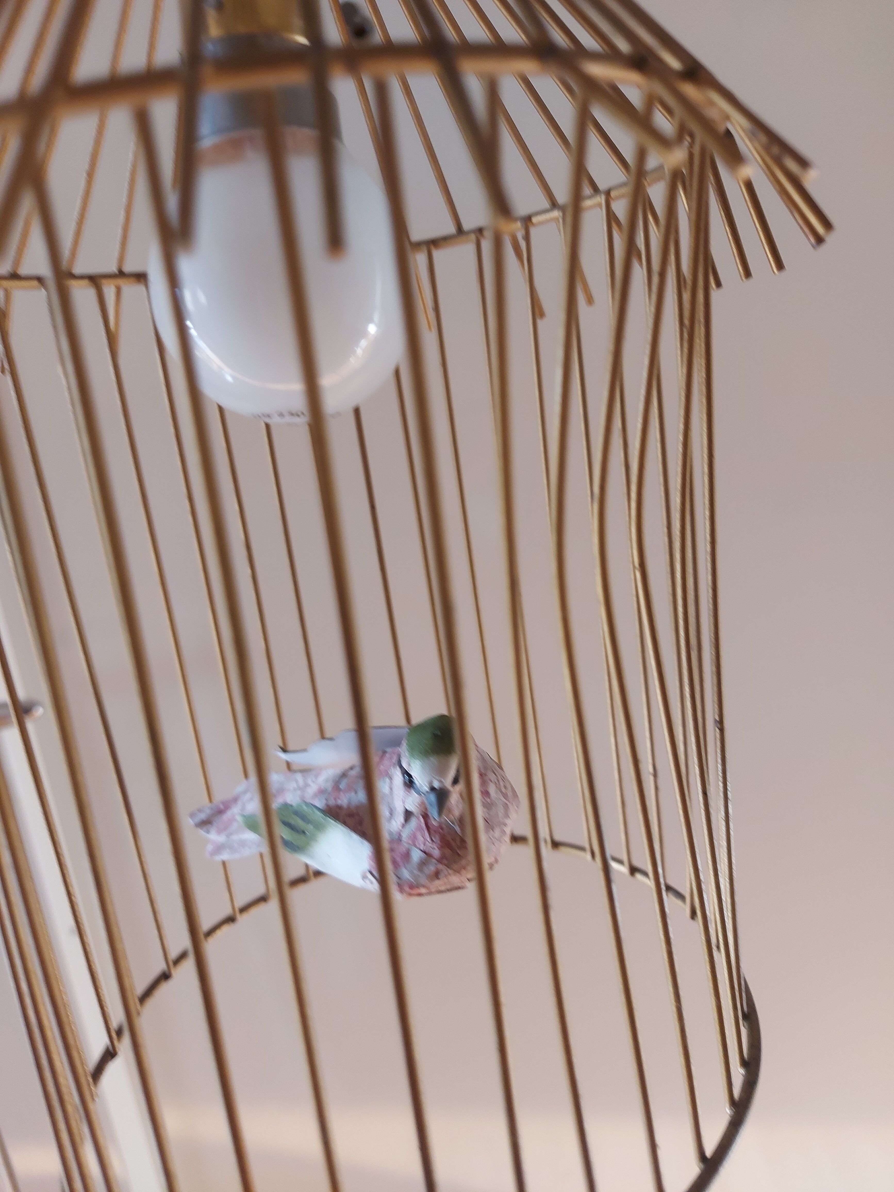 Vintage suspension in the shape of a bird cage