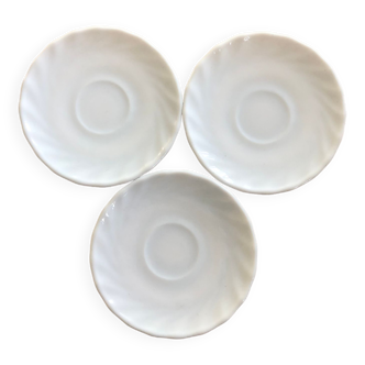 Lot de 3 soucoupes blanches Arcopal