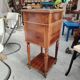 Beautiful antique nightstand in walnut with a marble top from the late 19th century.