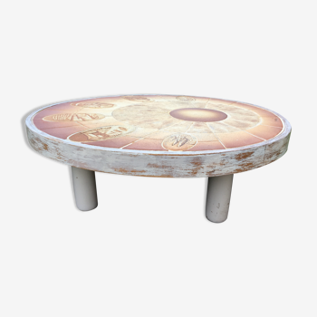 Vintage ceramic coffee table by Barrois