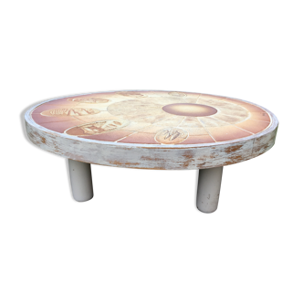 Vintage ceramic coffee table by Barrois