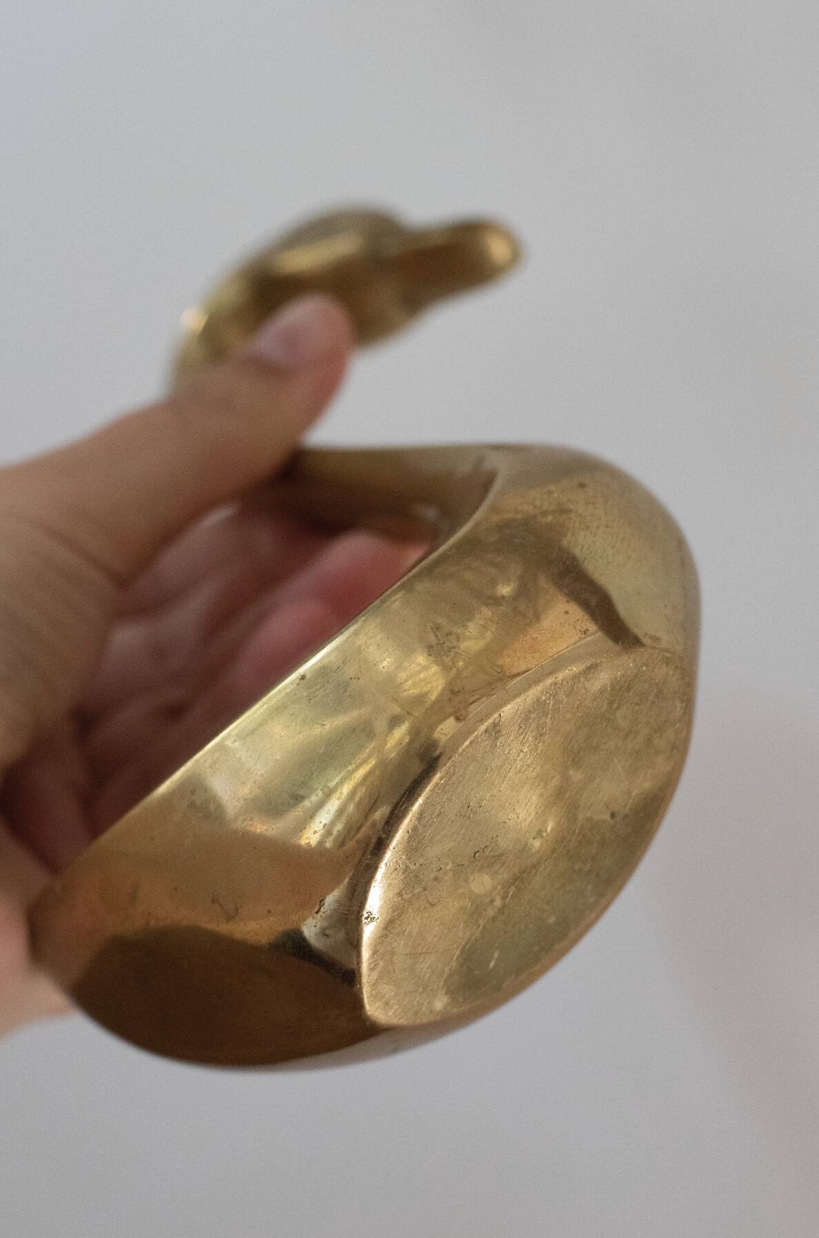 Pair of vintage brass swans