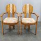Set of 8 Czech Postmodern Pine Dining Armchairs, 1970s