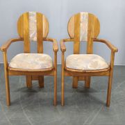 Set of 8 Czech Postmodern Pine Dining Armchairs, 1970s