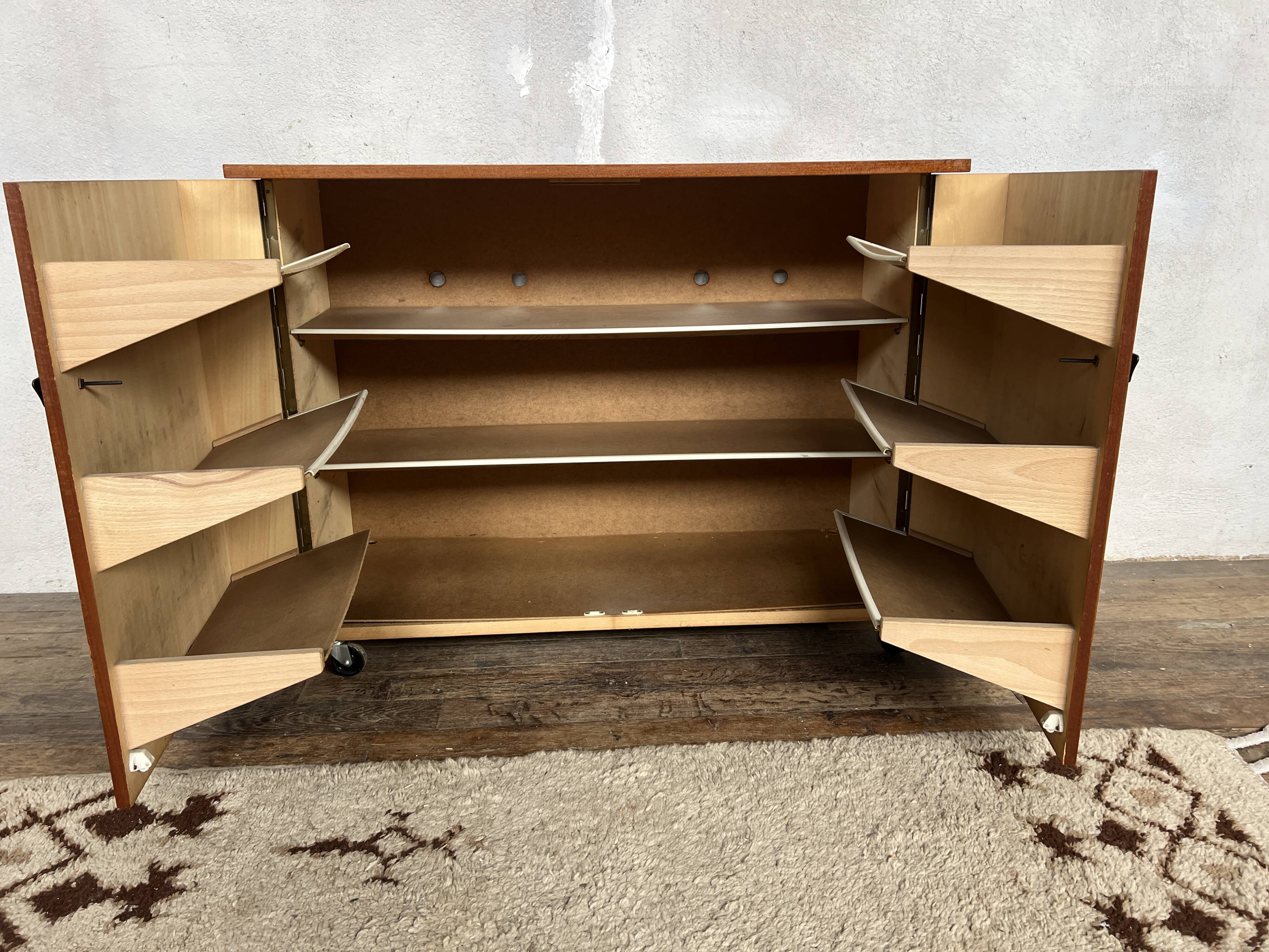 Buffet cabinet shoe cabinet on casters
