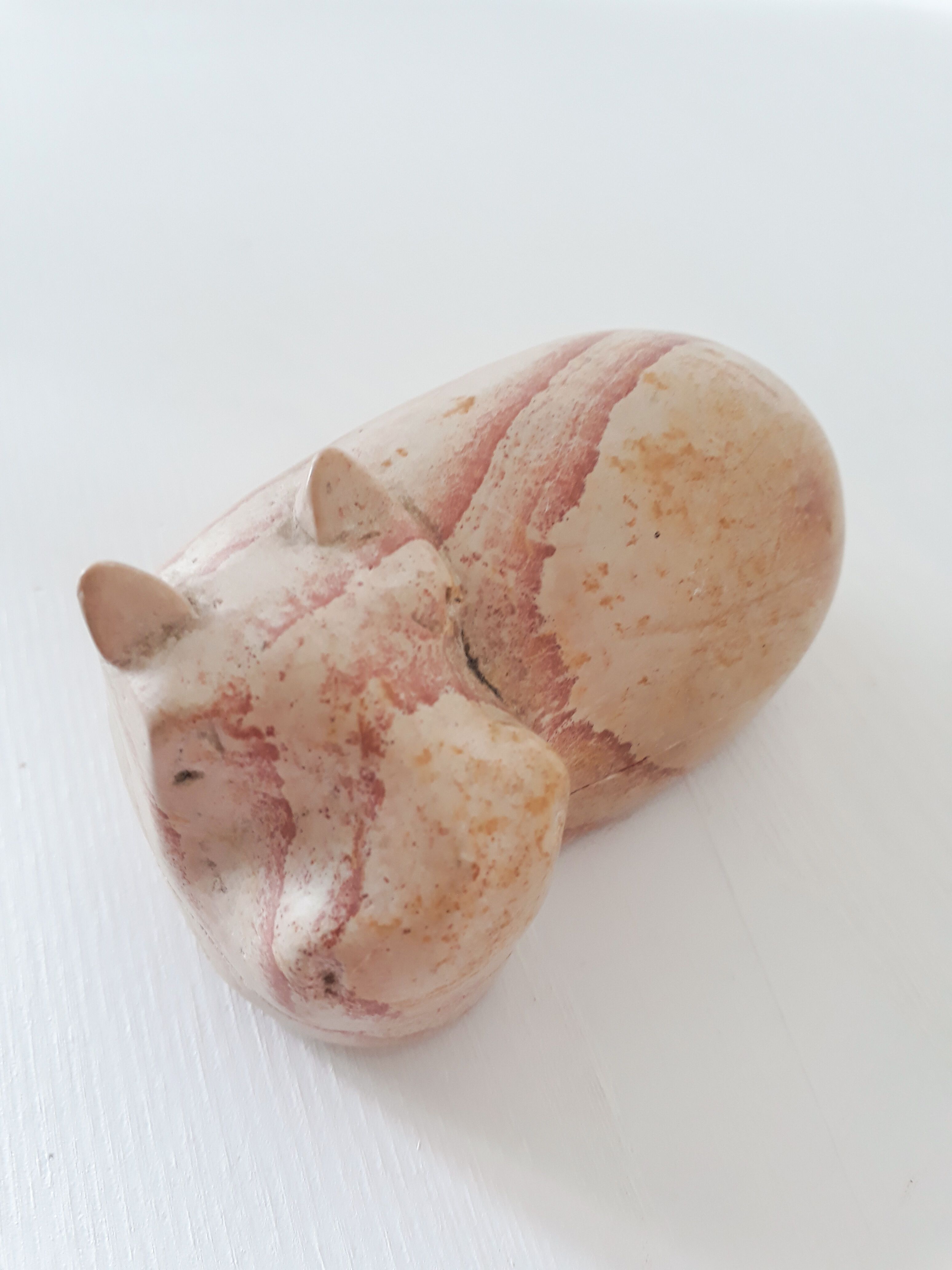 Stone box in the shape of a hippopotamus