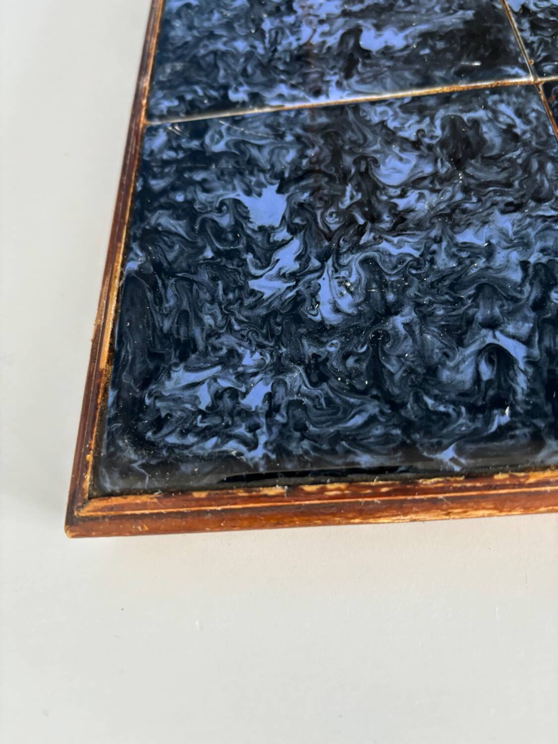 Vintage earthenware tile artisanal trivet