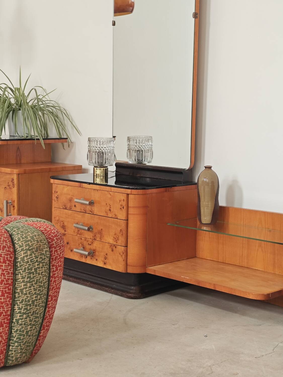 Jindrich Halabala dressing table and bedside tables for Up Zavody 1950