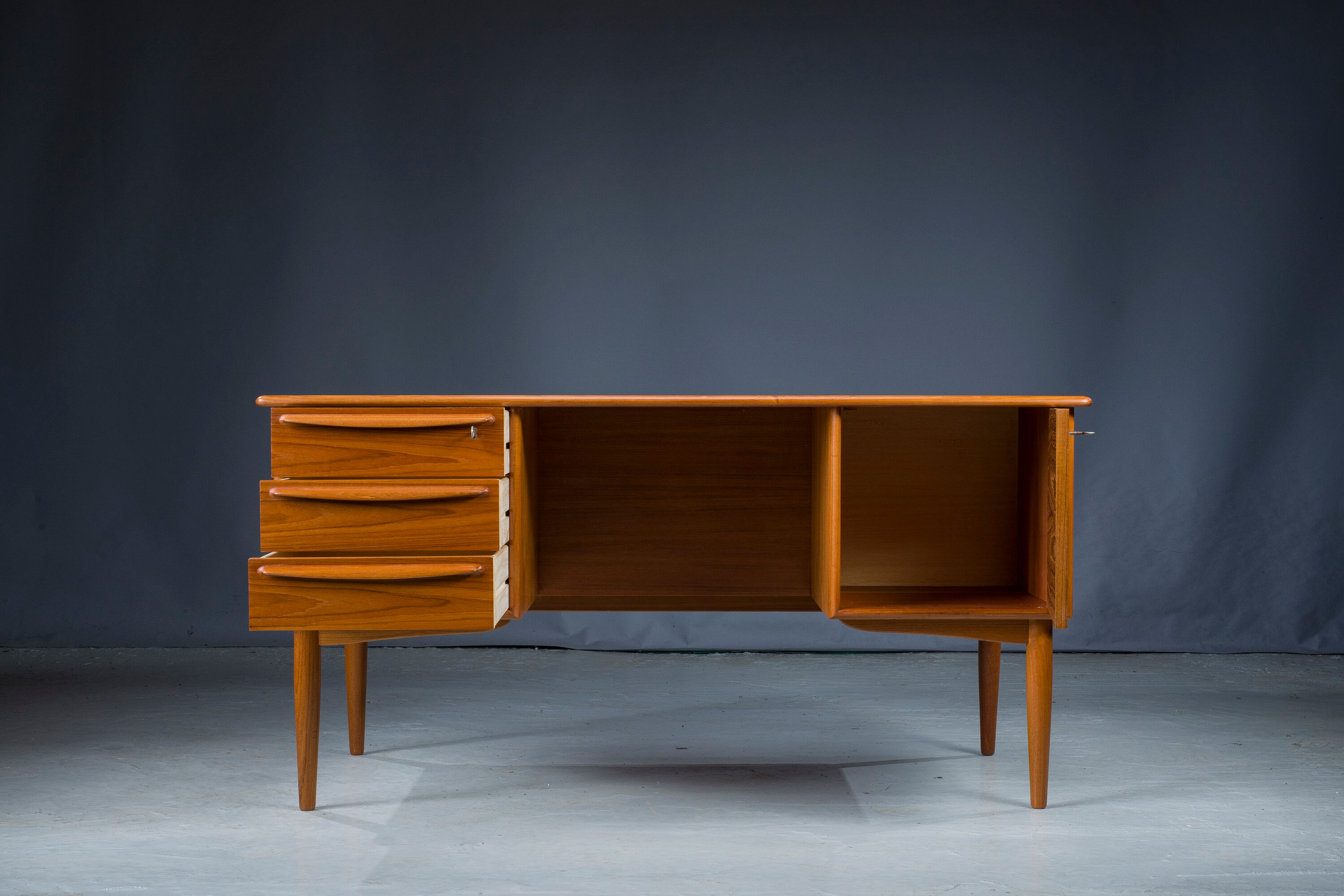 Mid-Century Danish Modern Desk Teak by Svend Madsen for Falster, 1970s