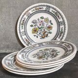 Six English porcelain dessert plates WOOD & SONS Dorset service
