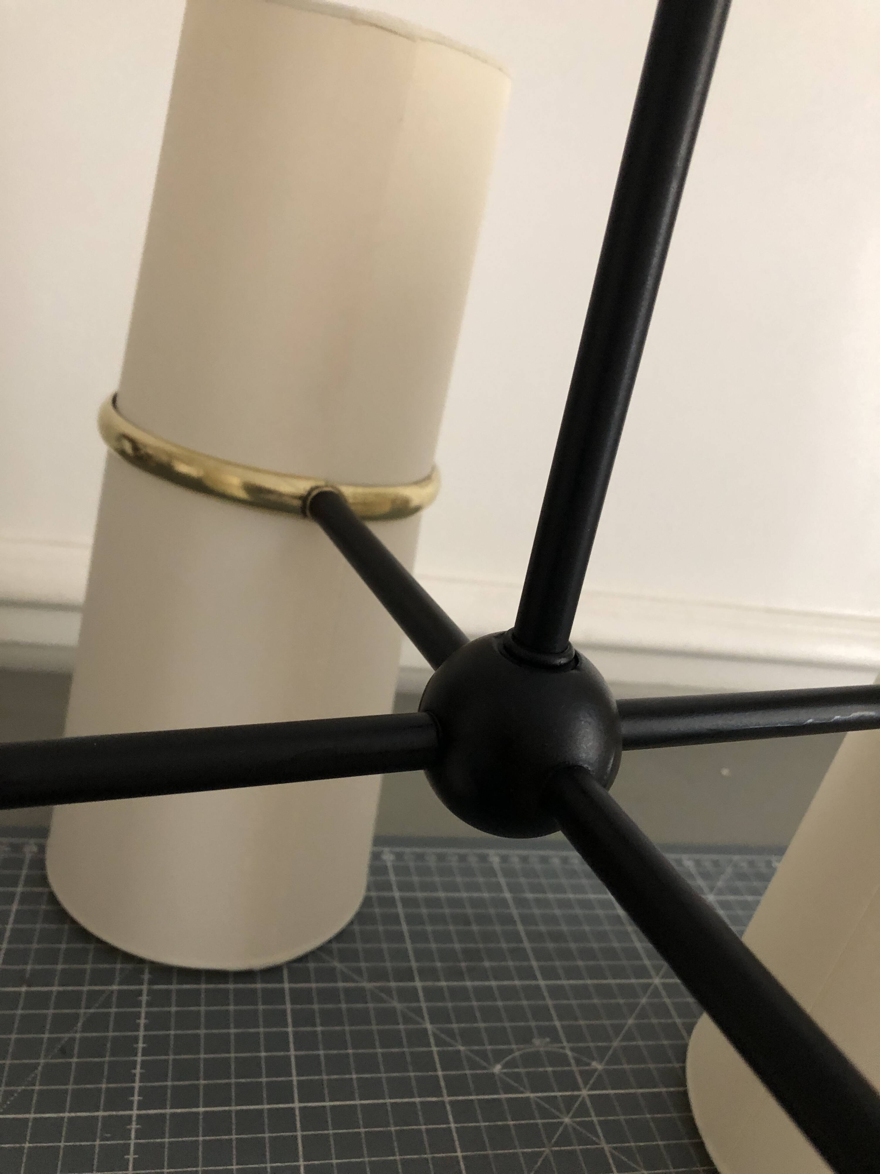 Lustre diabolical 8 lights Maison Lunel 1950