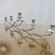 XXL silver metal candle holder 5 lights 70s