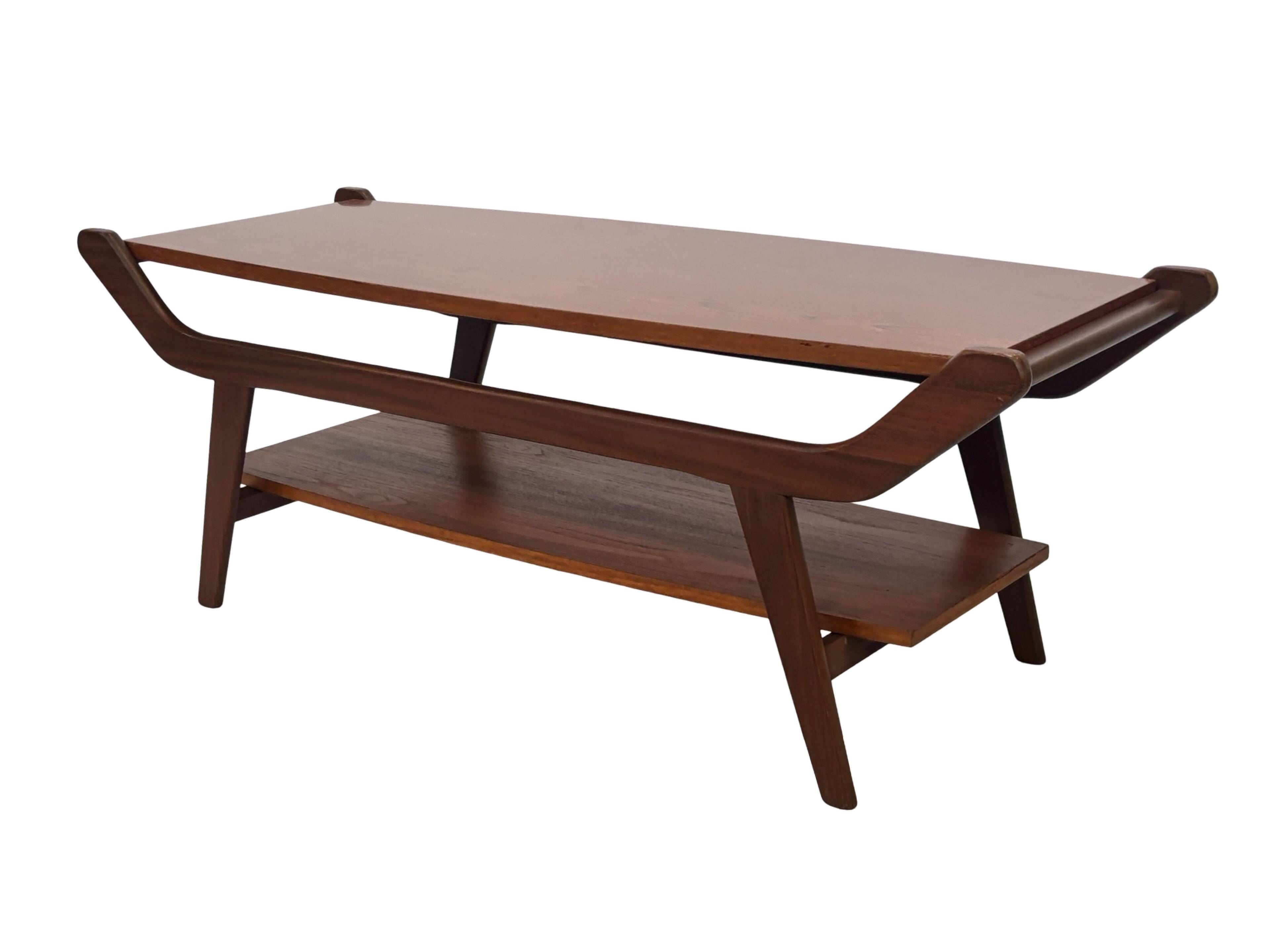 Vintage coffee table teak veneer 1960s design