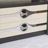 Modernist space age chest of drawers sideboard cabinet, 70s