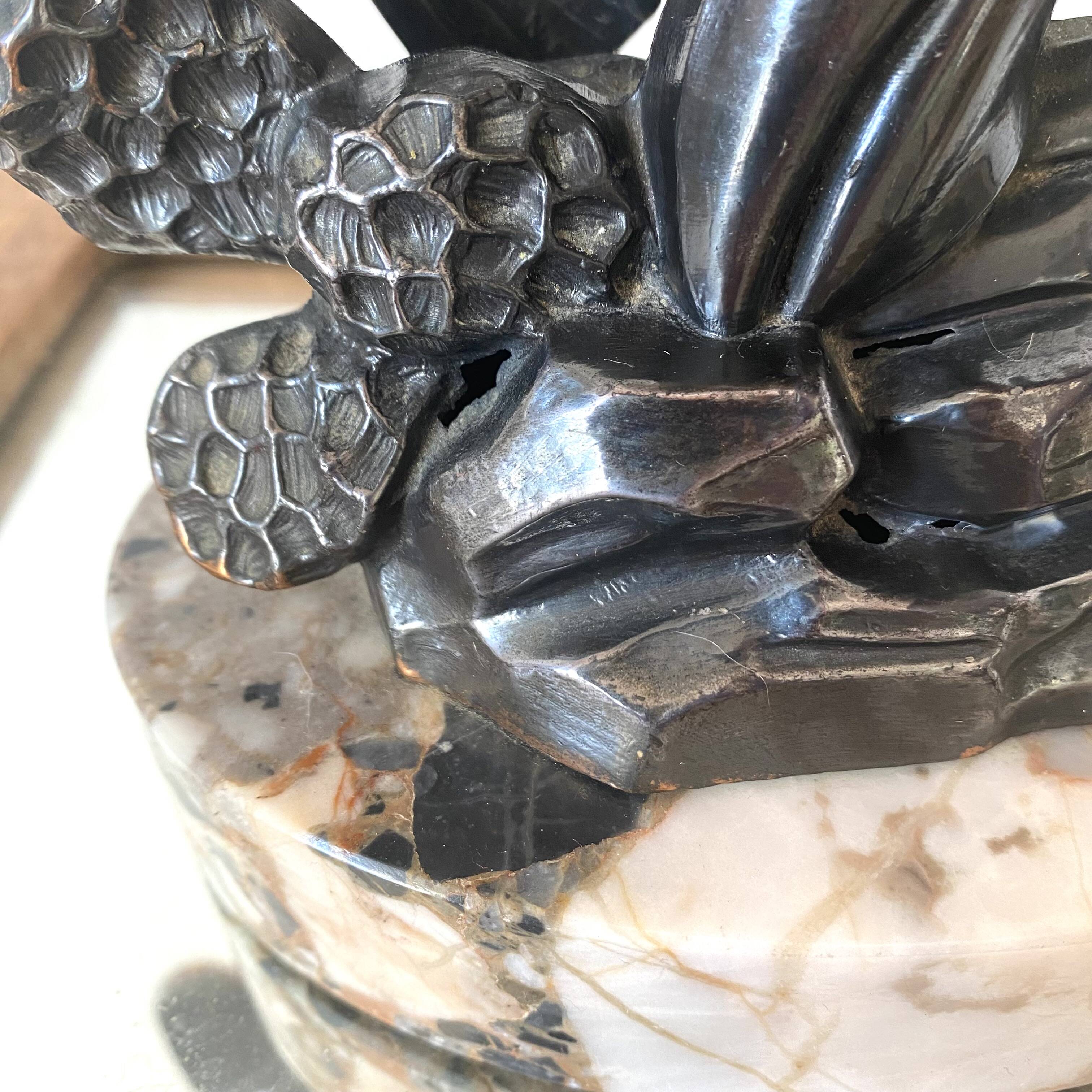 Limousin art deco night light with seagull decoration